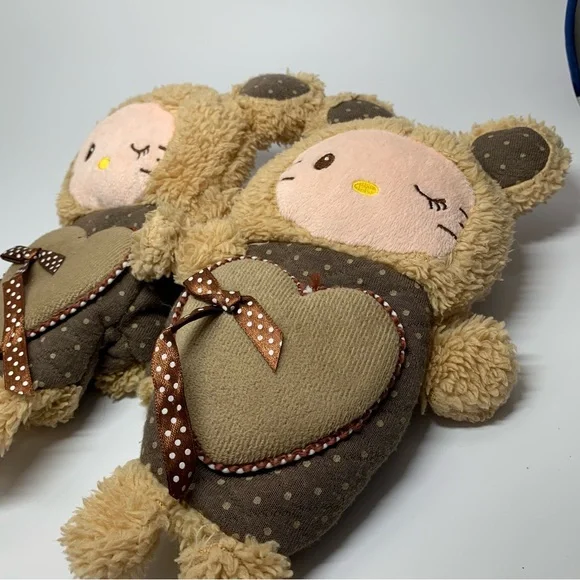 Hello Kitty RARE HTF mittens BROWN BEAR FUZZY KAWAII - Picture 7 of 11